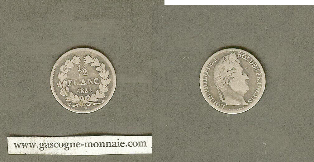 half franc Louis Philippe 1834A aVF